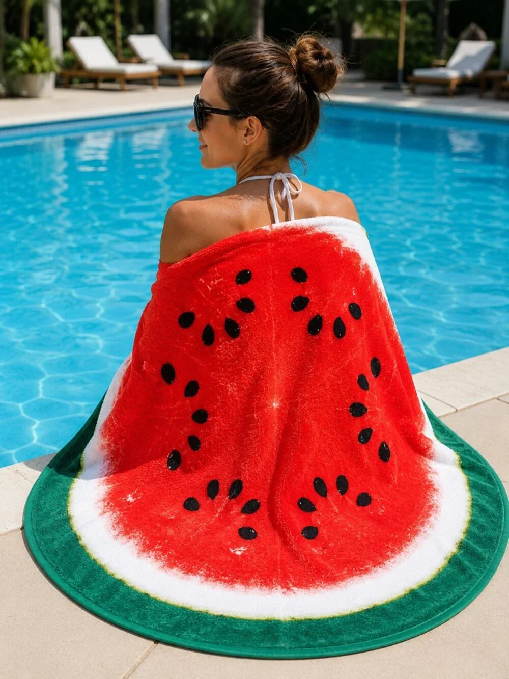 Mainstays Round Watermelon 🍉 Beach Towel Blanket Microfiber Quick Dry 58